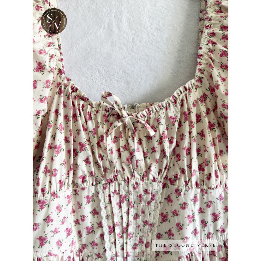 A Row Floral Mini Dot Dress Size Large Coquette Mini Dress Size Large - Picture 3 of 11